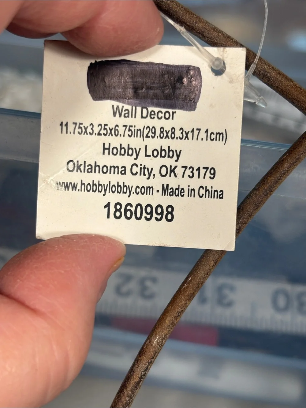 Hobby Lobby Rustic Brown Metal 3 Hook Wall Rack Farmhouse Decor